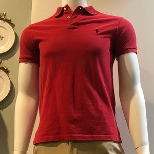 Polo Ralph Lauren Custom Fit Red Mesh Polo